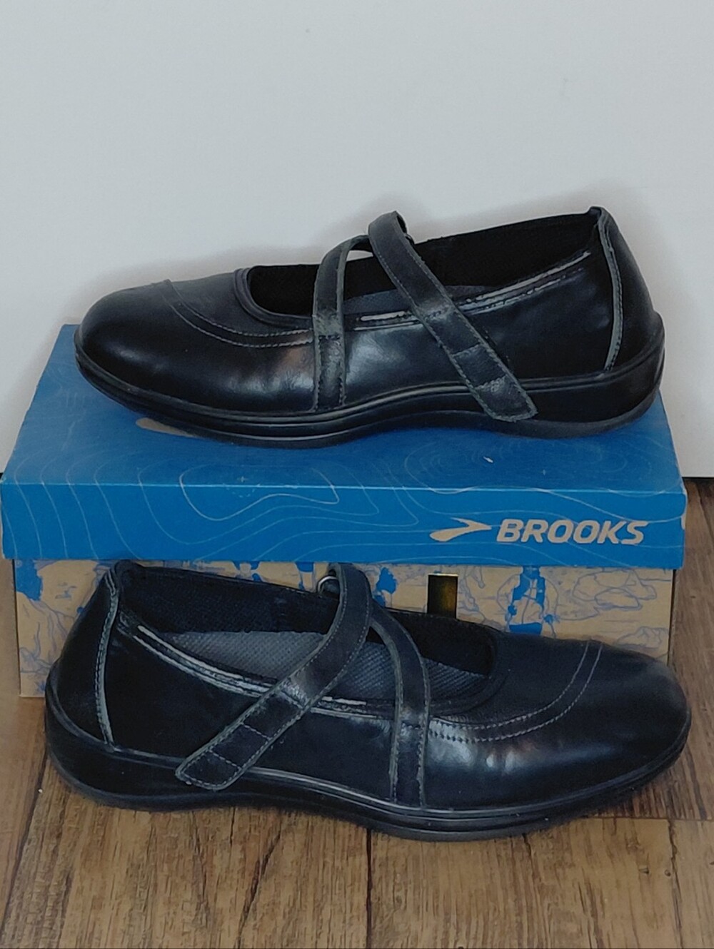 Orthofeet Mary Jane 11 Medium Women’s Black Leather Strap Flats Easy office Wear